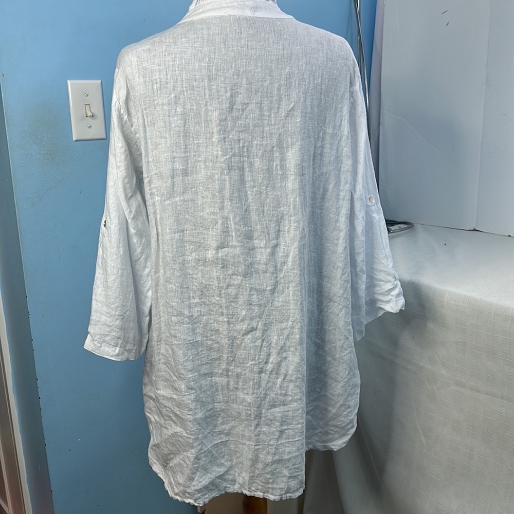 Rosemary made In Italy linen Blouse in white NWOT - Picture 4 of 8